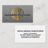 Gold Metallic Truck Logo | Staalborstel Visitekaartje (Voorkant / Achterkant)