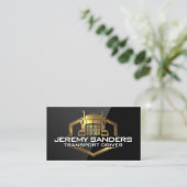 Gold Metallic Truck Logo | Zwart gloss Visitekaartje (Staand voorkant)