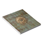 Gold Metallic ventilator op groen Notitieblok (Schuin)