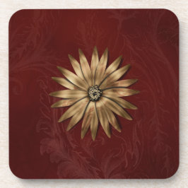 Gold Metallic ventilator op rode weefsels Bier Onderzetter