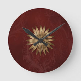 Gold Metallic ventilator op rode weefsels Ronde Klok