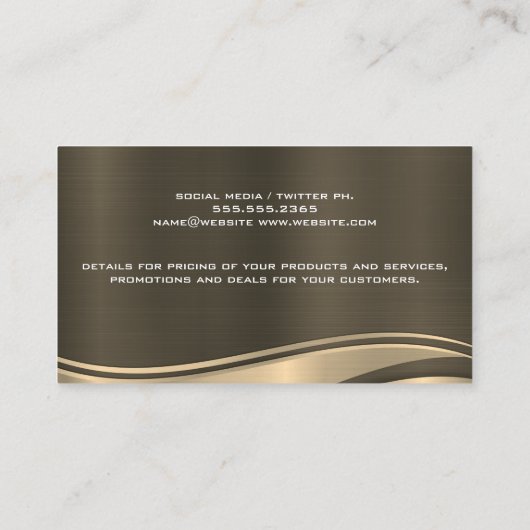 Gold Metallic Wave | Gavel Logo Visitekaartje (Achterkant)