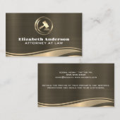 Gold Metallic Wave | Gavel Logo Visitekaartje (Voorkant / Achterkant)