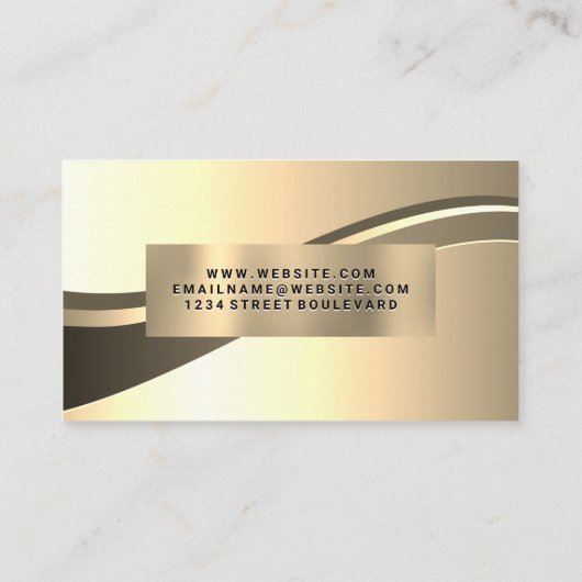Gold Metallic Wave Visitekaartje (Achterkant)