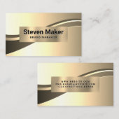 Gold Metallic Wave Visitekaartje (Voorkant / Achterkant)