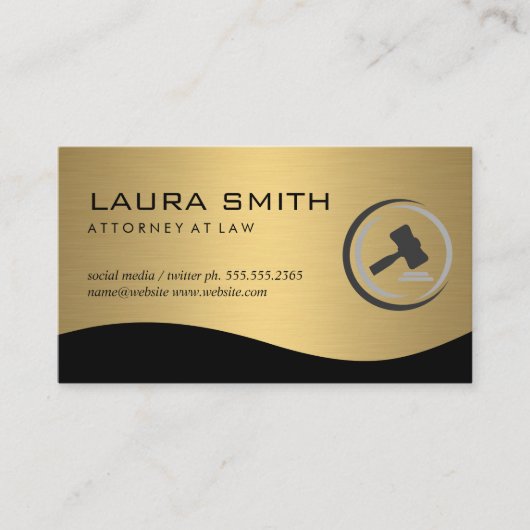 Gold Metallic | Wet Gavel Visitekaartje (Voorkant)