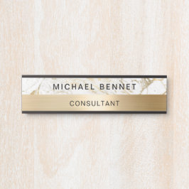 Gold Metallic White Marble Consultant Business Deurbordje