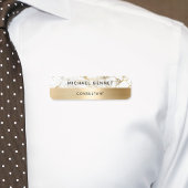 Gold Metallic White Marble Consultant Business Naamplaatje