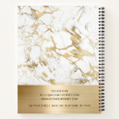 Gold Metallic White Marble Consultant Business Notitieboek (Achterkant)