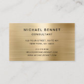 Gold Metallic White Marble Consultant Business Visitekaartje (Achterkant)