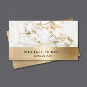 Gold Metallic White Marble Consultant Business Visitekaartje
