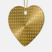 Gold Metallic Wonderful Ceramic Heart Red Stars Keramisch Ornament (Links)