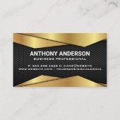Gold Metallic | Zwarte metalen textuur Visitekaartje (Achterkant)