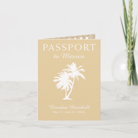 Gold Mexico 21ST Verjaardag Paspoortuitnodiging (Voorkant)