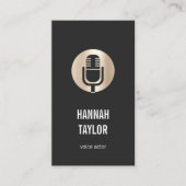 Gold Microphone Voice Actor verticaal Visitekaartje (Voorkant)