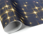 Gold Midnight Blue Sparkle-kerstfeestdag Cadeaupapier (Rol Hoek)