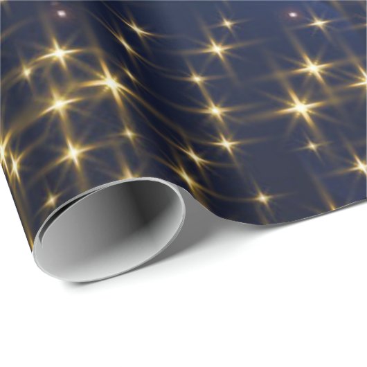 Gold Midnight Blue Sparkle-kerstfeestdag Cadeaupapier (Rol Hoek)