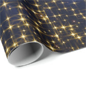 Gold Midnight Blue Sparkle-kerstfeestdag Cadeaupapier (Rol Hoek)