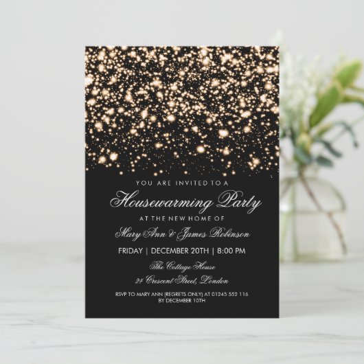 Gold Midnight Glam Kaart (Staand voorkant)