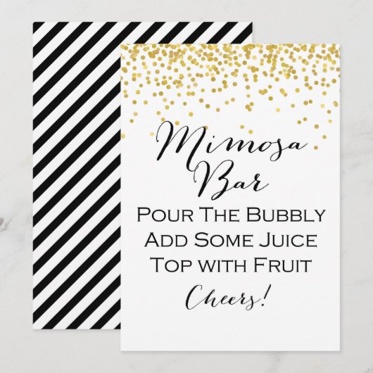 Gold Mimosa Bar, formaat 5 x 7 inch Kaart (Voorkant / Achterkant)