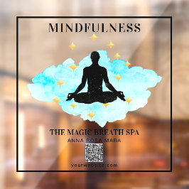 ** Gold Mindfulness Reiki Man Yoga Meditation  Raamsticker