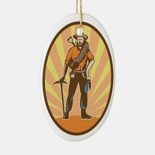 Gold Miner Keramisch Ornament (Rechts)