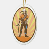 Gold Miner Keramisch Ornament (Links)