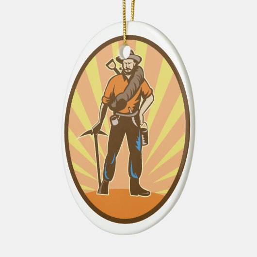 Gold Miner Keramisch Ornament (Links)