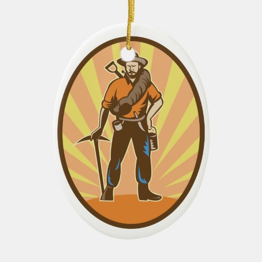 Gold Miner Keramisch Ornament (Voorkant)