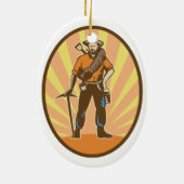 Gold Miner Keramisch Ornament (Achterkant)