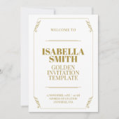 Gold minimaal elegante moderne, eenvoudige bruilof kaart (Voorkant)