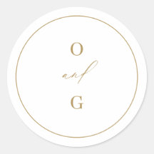 Gold minimaal modern paar monogrammen bruiloft