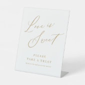 Gold minimaal moderne script huwelijksliefde is li reclamebord met voetstuk (Voorkant)