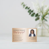 Gold Minimal Professional Photo Notional Service Visitekaartje (Staand voorkant)