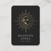Gold Minimal Sun en Moon Visitekaartje (Voorkant)