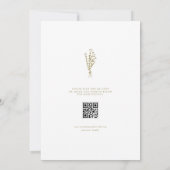 Gold Minimalist Botanical Bouquet QR-code Save The Date (Achterkant)