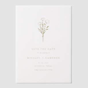 Gold Minimalist Botanical Save the Date Vellum Uitnodigingen