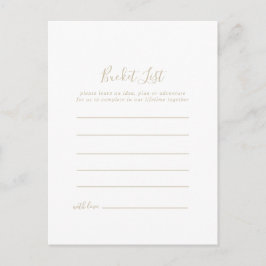 Gold Minimalist Bucket List-kaarten Briefkaart