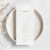 Gold Minimalist Calligraphy Dinner Menu