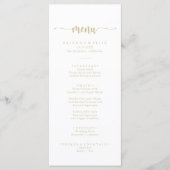 Gold Minimalist Calligraphy Dinner Menu (Voorkant)
