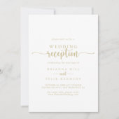 Gold Minimalist Calligraphy Weddenschappen Recepti Kaart (Voorkant)