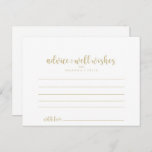 Gold Minimalist Calligraphy Weddenvice Card Briefkaart<br><div class="desc">Deze gouden, minimalistische, kalligrafie bruiloft-advieskaart is perfect voor een ritueel huwelijk. Het eenvoudige en elegante ontwerp kenmerkt klassieke en fancy manuscripttypografie in goud.Deze kaarten zijn perfect voor een bruiloft, een vrijgezellenfeest, een baby shower, een graduatiedag & meer. Pas de kaarten aan met de namen van de bruid en de bruidegom,...</div>