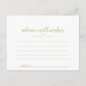 Gold Minimalist Calligraphy Weddenvice Card Briefkaart (Voorkant)