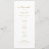 Gold Minimalist Calligraphy Wedding Program Programmakaart (Achterkant)