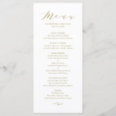 Gold Minimalist Dainty Script Weddenschap Menu (Voorkant)