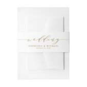 Gold Minimalist Dainty Script Weddenschap Uitnodigingen Wikkel (Voorkant Voorbeeld)