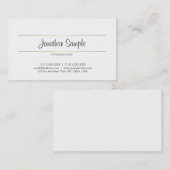 Gold Minimalist Design Luxe Kalligrafie Plain Visitekaartje (Voorkant / Achterkant)