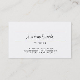 Gold Minimalist Design Luxury Calligraphy Plain Visitekaartje