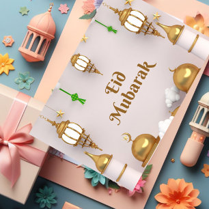 Gold Minimalist Eid Mubarak-Kaart Bedankkaart