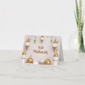 Gold Minimalist Eid Mubarak-Kaart Bedankkaart (Voorkant)